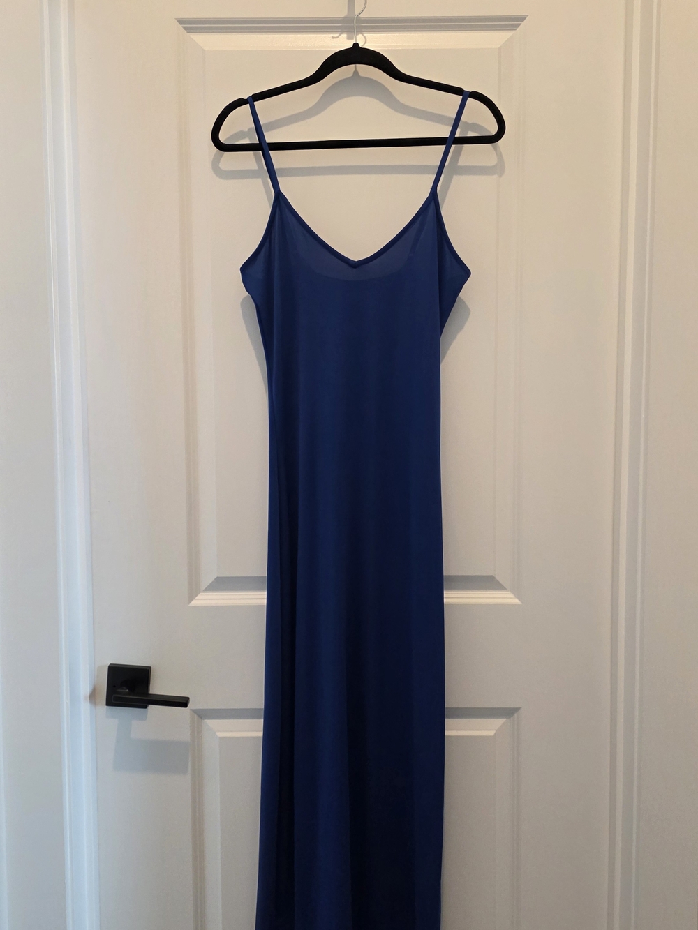 Blue Slip Dress with Spaghetti Straps